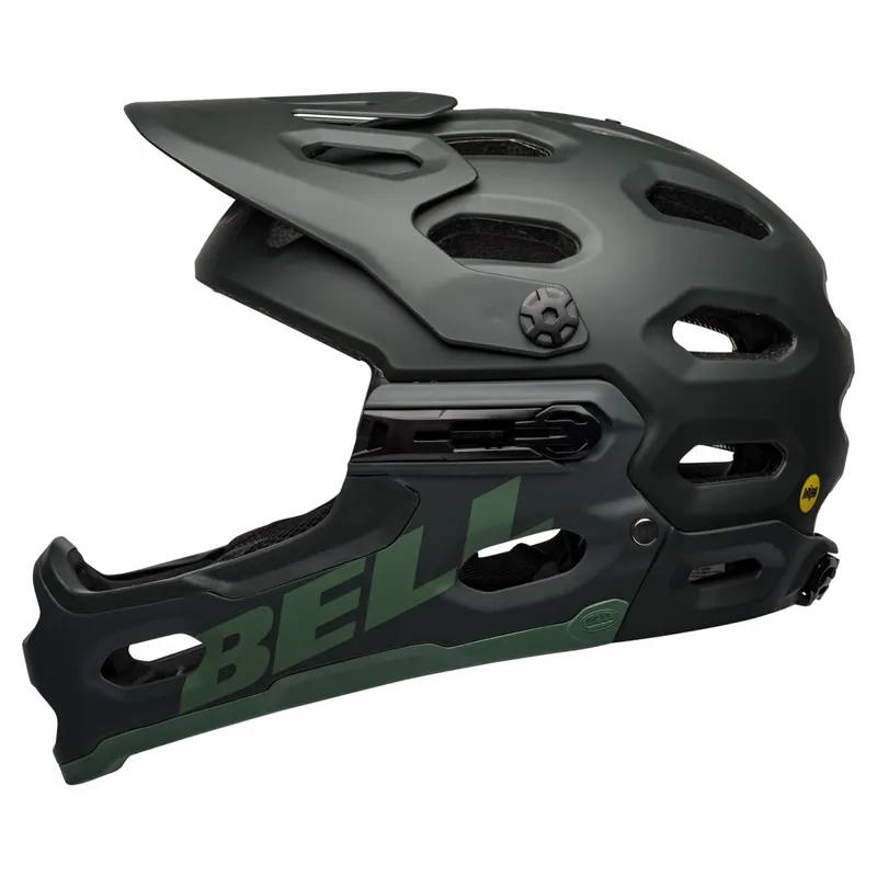 Bell Super 3R Full-Face MIPS MTB Helmet Solid Green-2